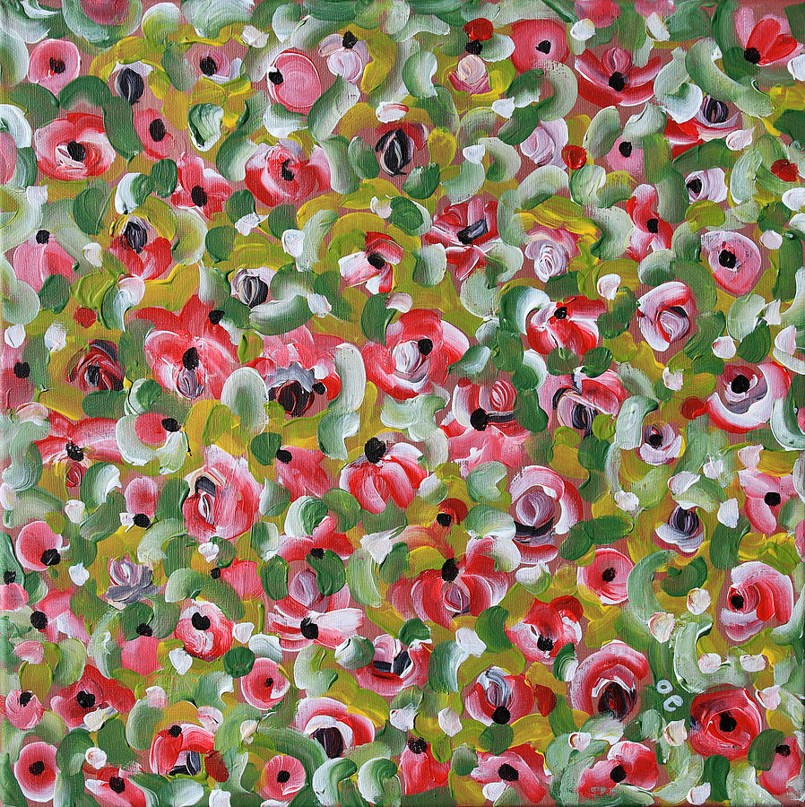 Blumenfeld - Kleine Blumen auf einem Feld - 30x30 cm