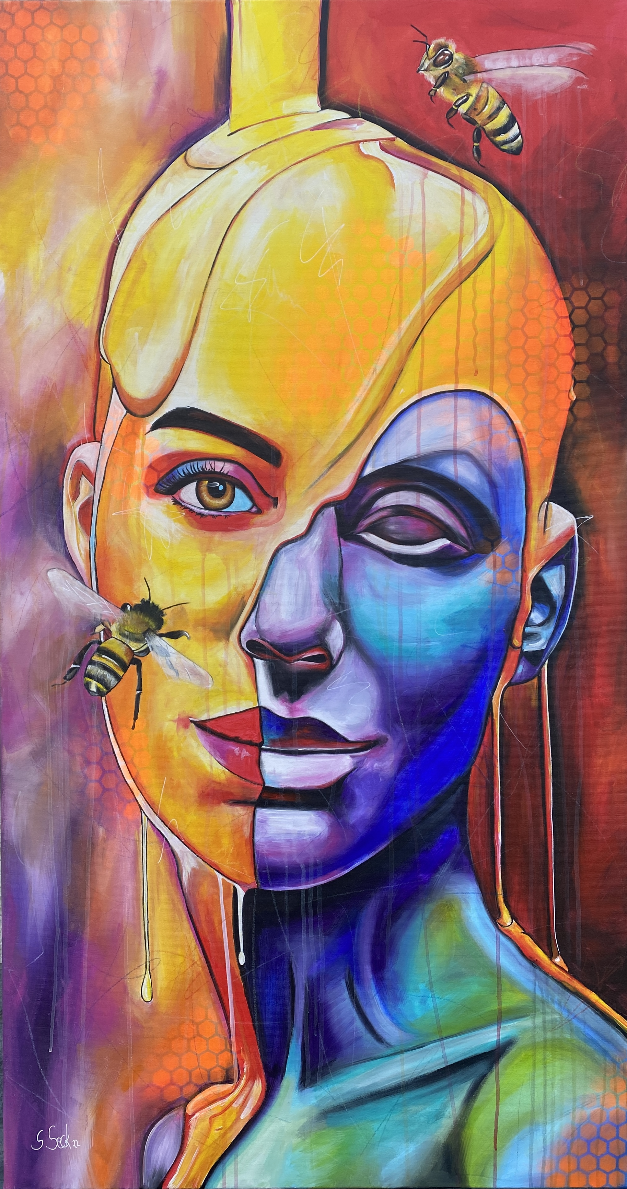 no life without bees - 80 cm x 150 cm