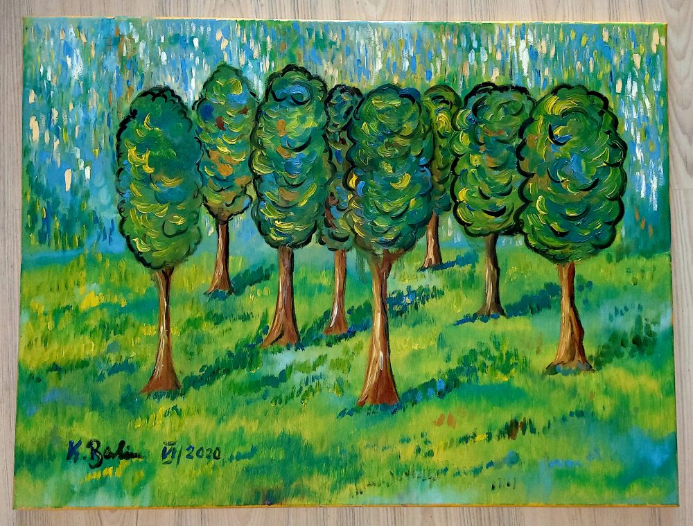 Landschaft mit 8 Bäumen 