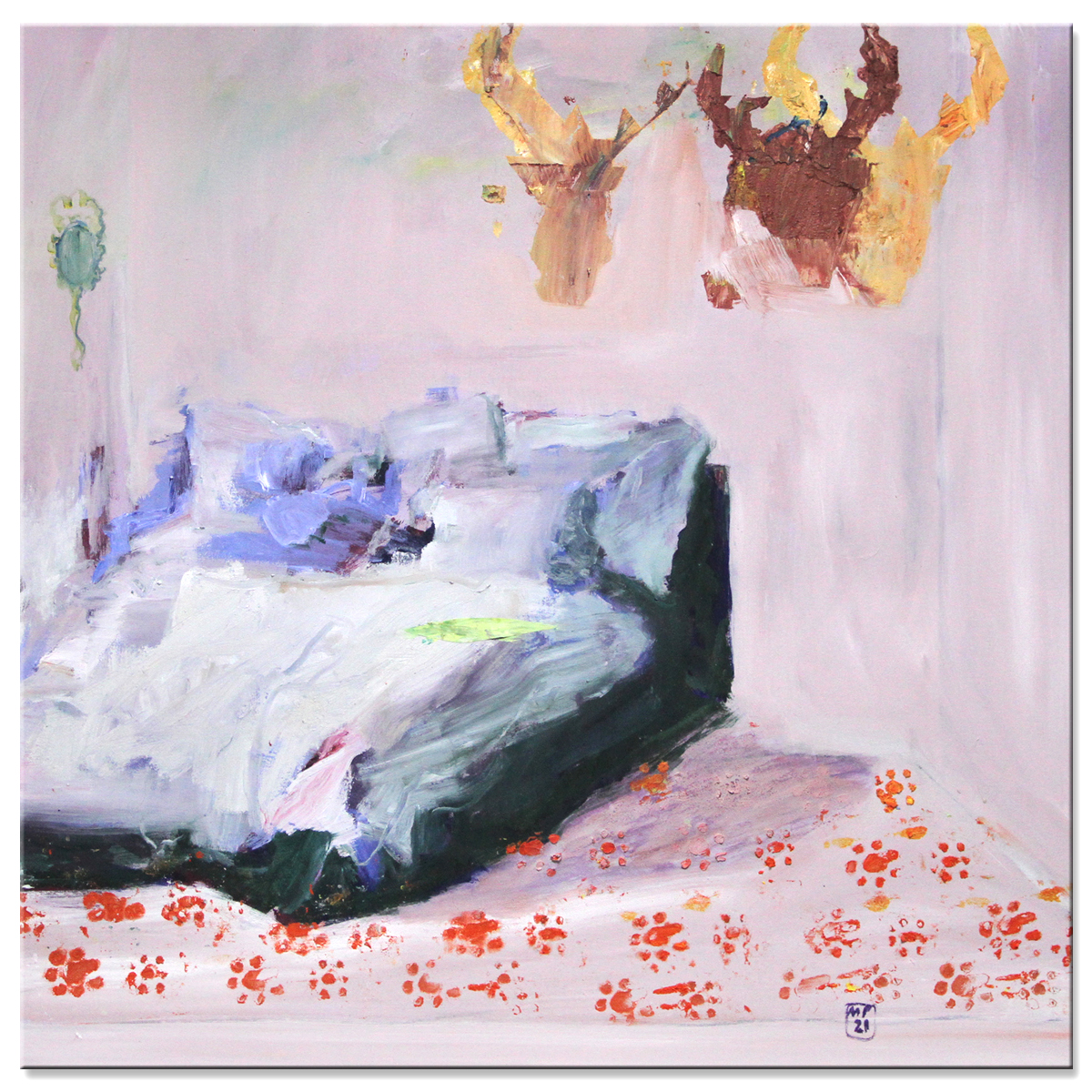 Mila Plaickner: Ölmalerei "Ungemachtes Bett I" Unikat