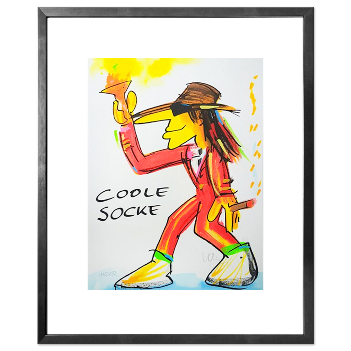 Udo Lindenberg Original Siebdruck "Coole Socke" limitiert