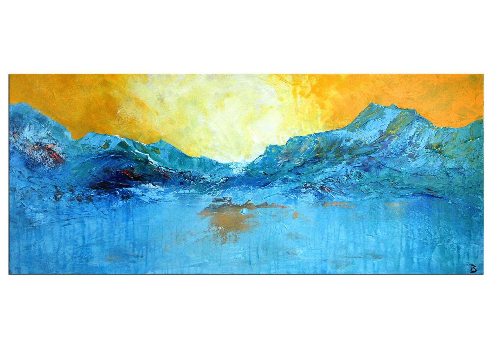 Informelle Malerei "Blue Mountain (Am Gletscher)" von Thomas Stephan