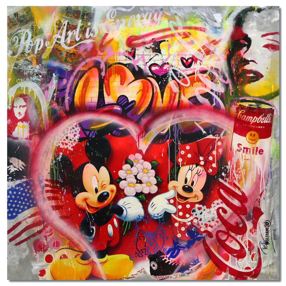 "LOVE" POP ART Malerei von Peter Wolframm