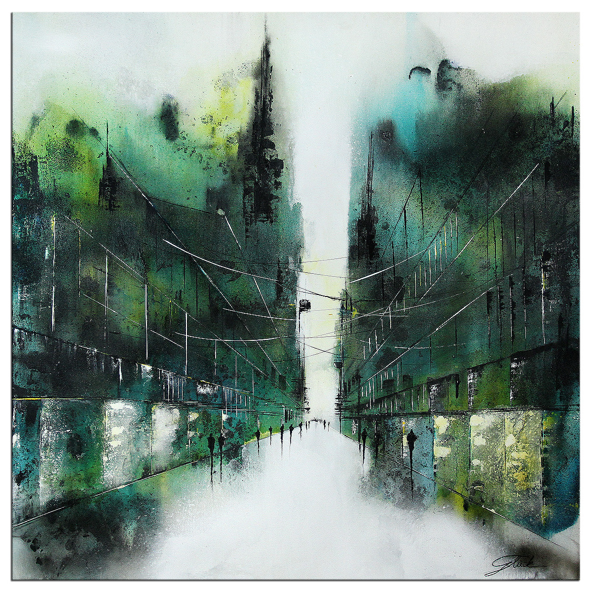 "Cityscape a Piece of Luck" faszinierendes urbanes Gemälde
