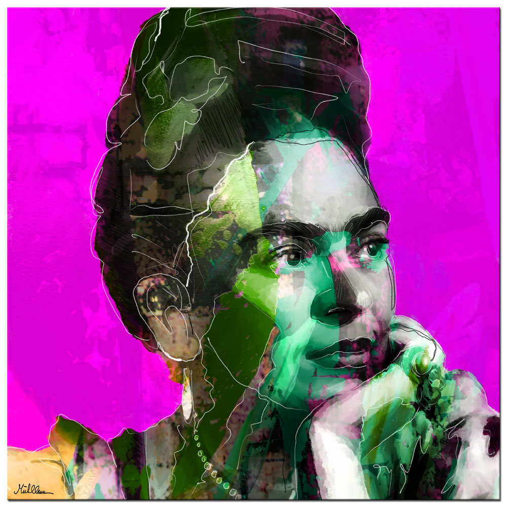 Acryl- und Digitalmalerei von H. Mühlbauer: "Pink Frida"