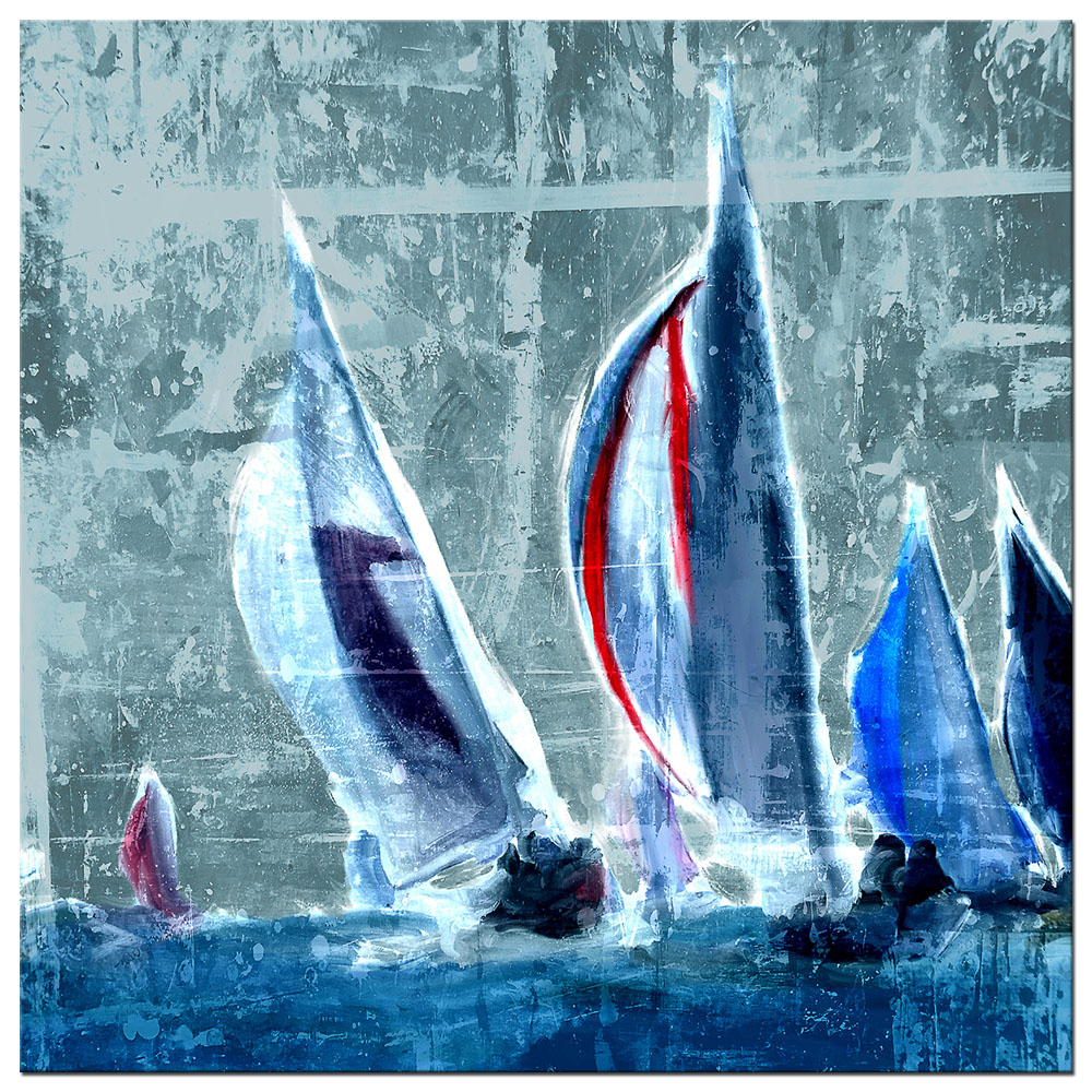 Acryl- und Digitalmalerei von H. Mühlbauer:  "Nordsee Regatta II"