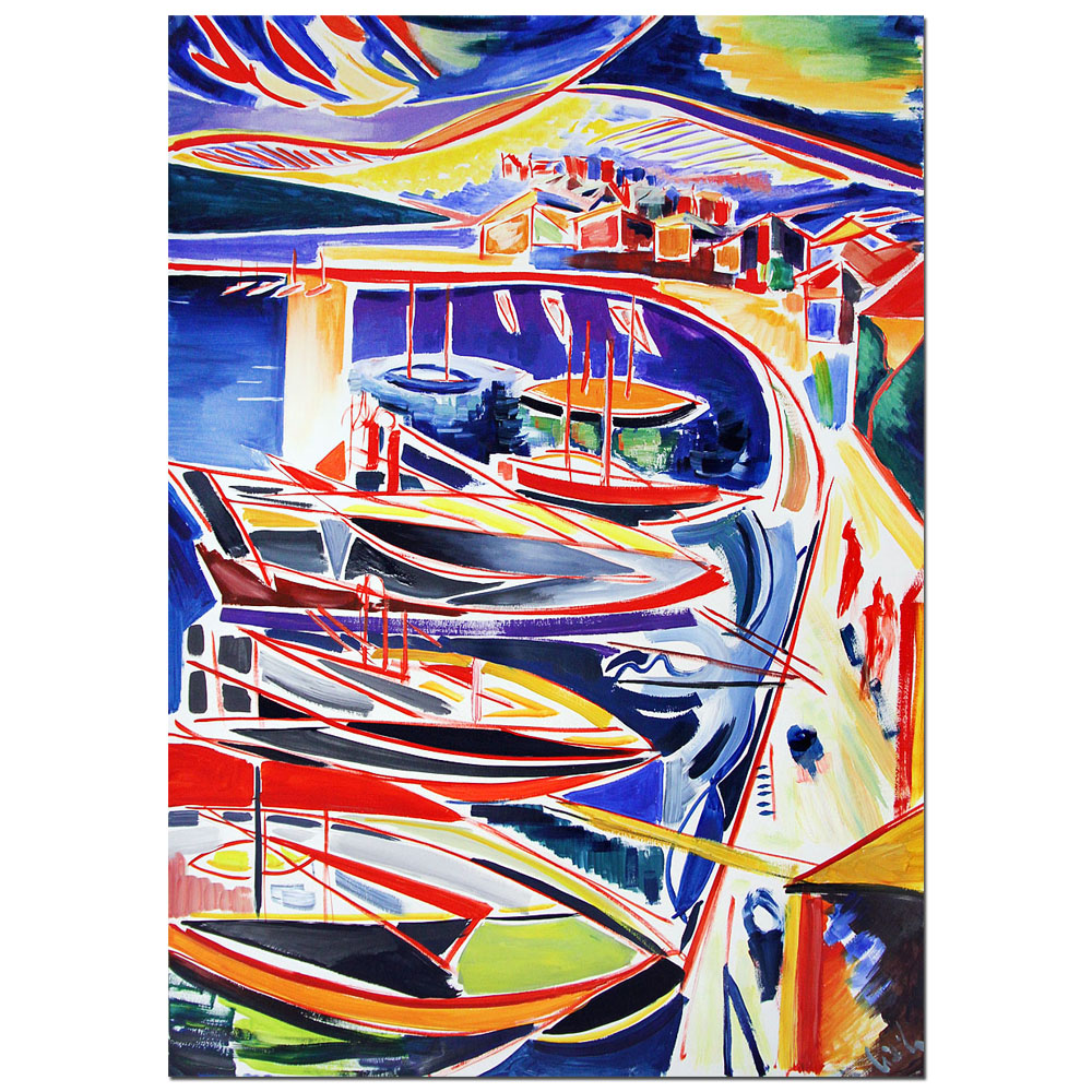 Moderne Kunst von M. Cieśla:  "Yachten in Portofino"