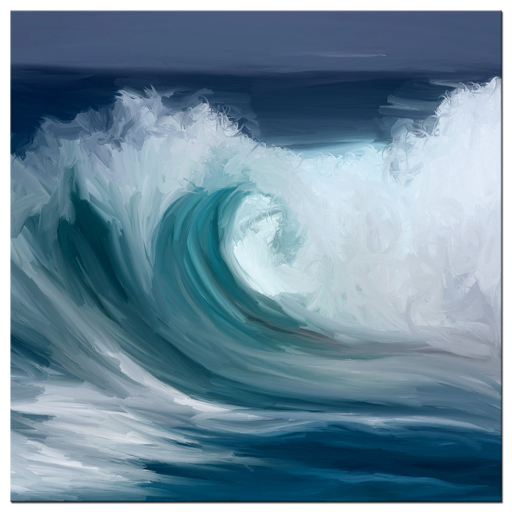 Acryl- und Digitalmalerei von H. Mühlbauer:  "Ocean Wave"