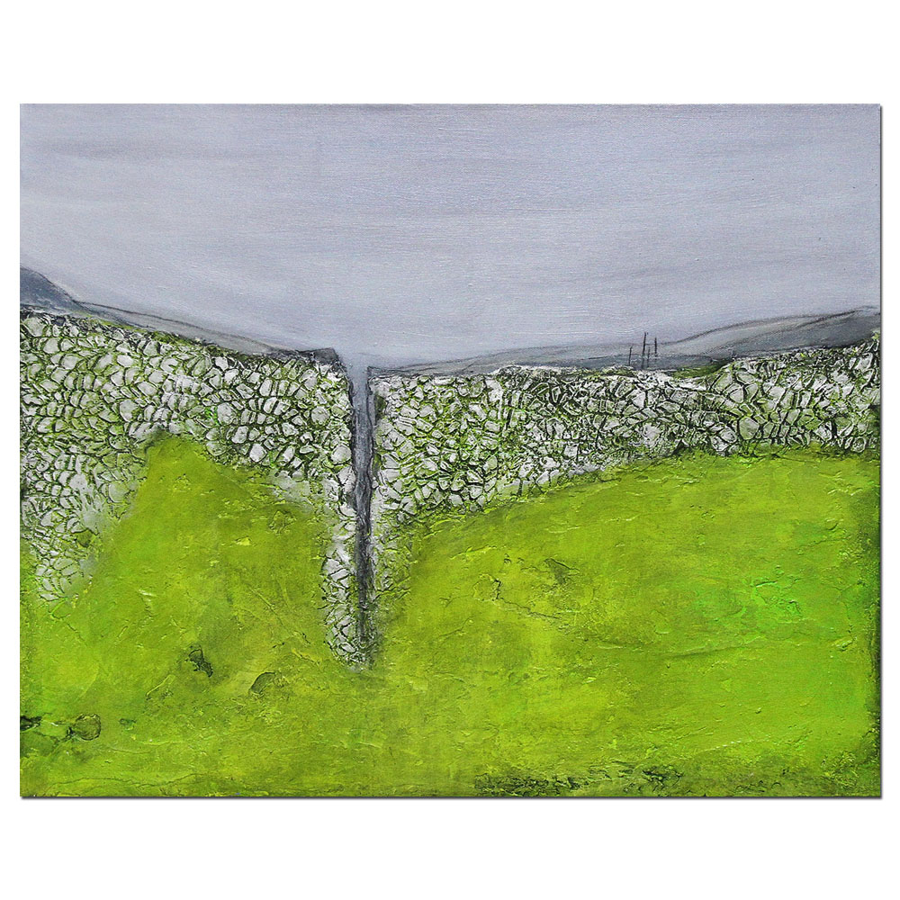 Abstrakte Malerei von M. Rick: "Lanscape (grün) II"