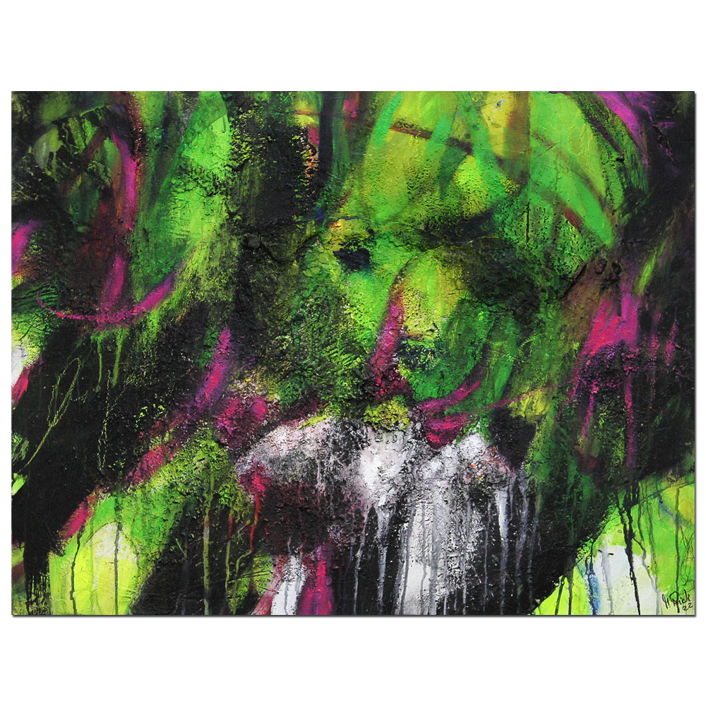 Abstrakte Malerei von M. Rick: "Spaziergang im Regenwald"
