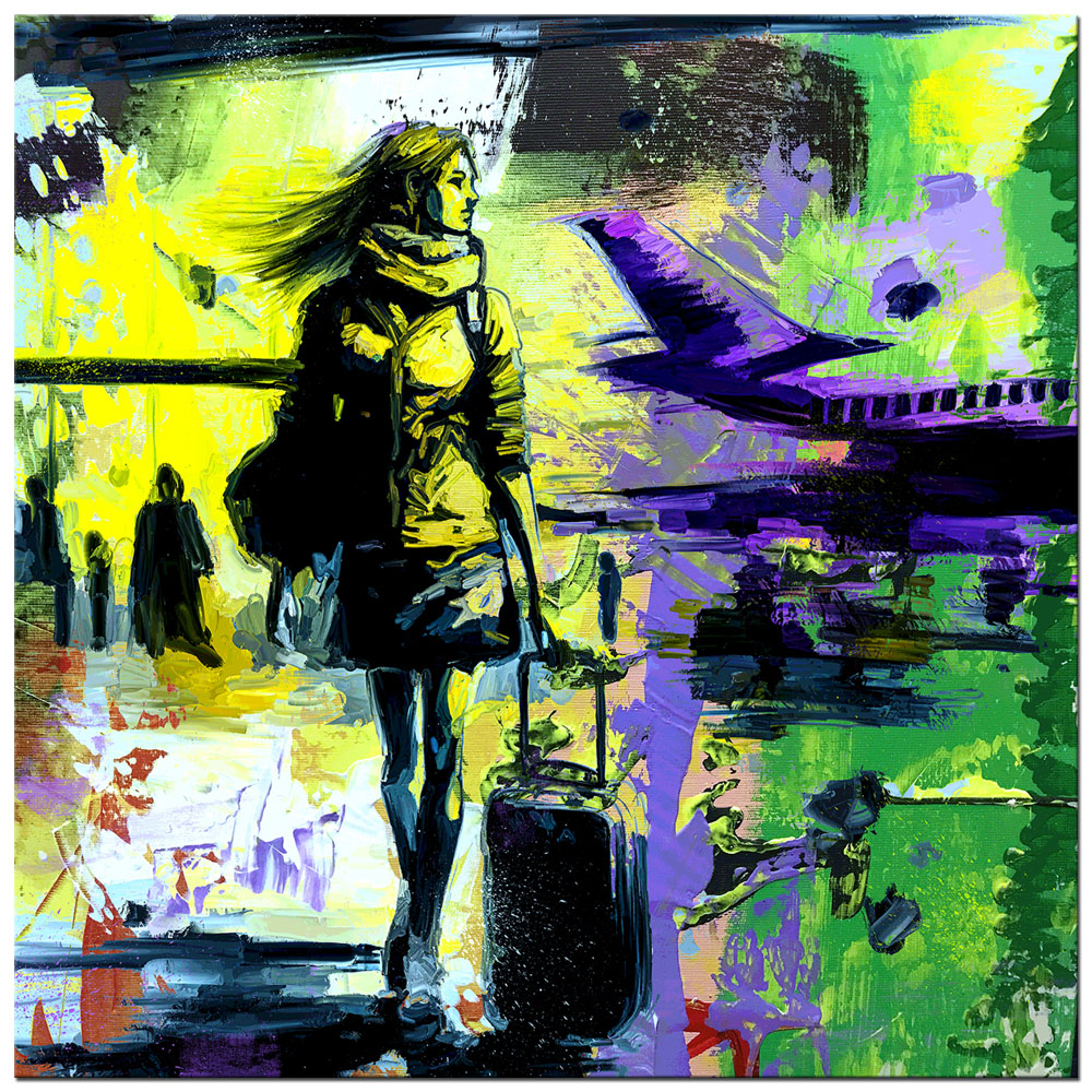 Acryl- und Digitalmalerei von H. Mühlbauer: "Am Flughafen"
