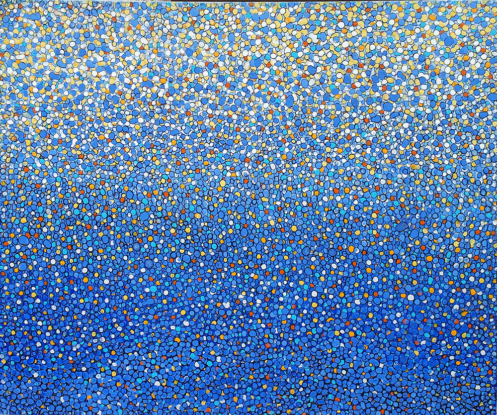 Agglomeration von Blau nach Gelb, Neuer Pointillismus